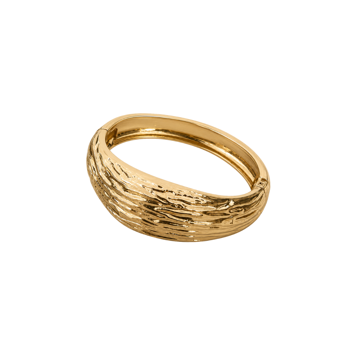 Pulsera rígida textura geométrica – Dorada